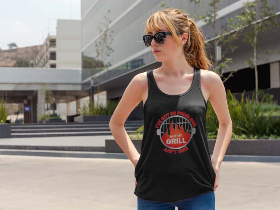 99 Problems, But My Grill Ain't One - Women's Flowy Tank Top - Image 2